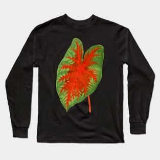 Caladium Postman Joyner - botanical illustration Long Sleeve T-Shirt